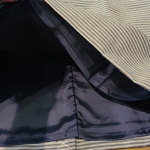 L.K. Bennett Mableen Navy and Cream Stripe Skirt - Picture 8 of 15